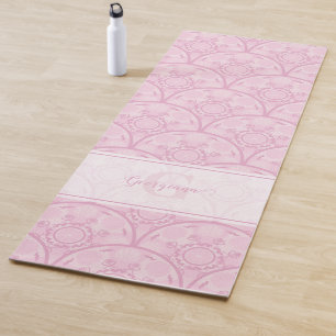 Tapis De Yoga Preppy Personnalisée En Mandala Rose Art Déco
