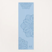 Tapis De Yoga Pretty Blue Decorative Modern Mandala And Initials (Devant)