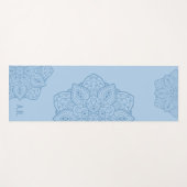 Tapis De Yoga Pretty Blue Decorative Modern Mandala And Initials (Devant (Horizontal))