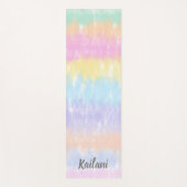 Tapis De Yoga Pretty Pastel Rainbow Tie Dye Stripes Nom (Devant)