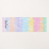 Tapis De Yoga Pretty Pastel Rainbow Tie Dye Stripes Nom (Devant (Horizontal))