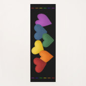 Tapis De Yoga PRIDE Couleurs arc-en-ciel Coeurs pointillés (Devant)