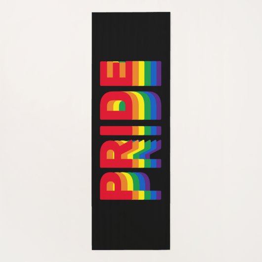 Tapis De Yoga Pride lgbt lgbtq queer gay rainbow retro black (Dos)