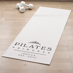 Tapis De Yoga Princesse Pilates Personnalisée Minimaliste Noir e