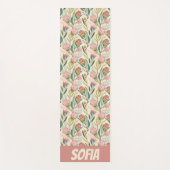 Tapis De Yoga Protea Flower Floral rose vert nom du Motif (Devant)