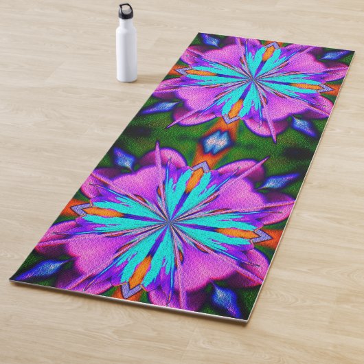 Tapis De Yoga Purple Et Turquoise Abstrait (En situation)