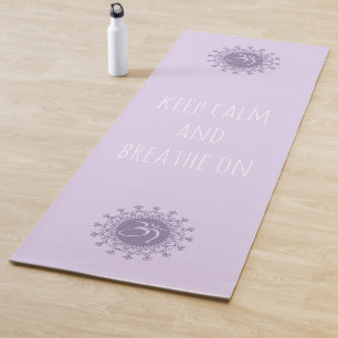 Tapis De Yoga Purple Om & Mandala Restez calme et respirez sur