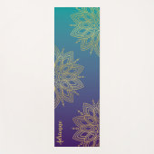 Tapis De Yoga Purple Turquoise Gradient Faux Gold Mandala (Devant)