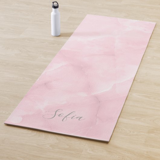Tapis De Yoga Quartz rose rose pâle de PixDezines (En situation)