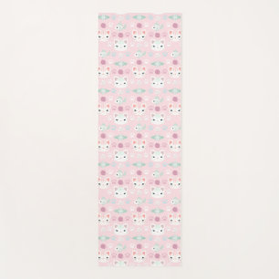 Tapis De Yoga Qu'est-ce que le Cool, Kitty Chat en rose et Menth