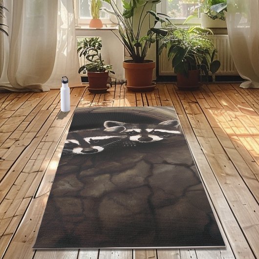 Tapis De Yoga Raccoons Brown Cute Tree