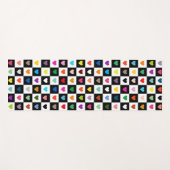 Tapis De Yoga Rainbow Heart Grid Motif (Devant (Horizontal))