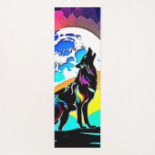 Tapis De Yoga Rainbow Lunar Wolf Howl Art (Dos)