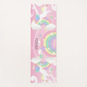 Tapis De Yoga Rainbow Pink Unicorn (Devant)
