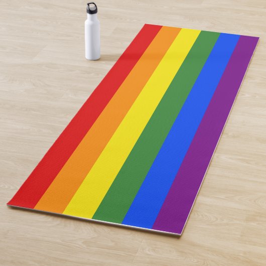 Tapis De Yoga Rainbow Stripes LGBTQ Pride (En situation)