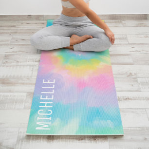 Tapis De Yoga Rainbow Tie Dye Motif personnalisé