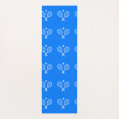 Tapis De Yoga Raquettes de tennis Arrière - plan bleu (Dos)