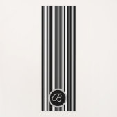 Tapis de yoga rayé noir avec monogramme (Devant)