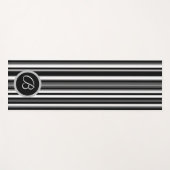 Tapis de yoga rayé noir avec monogramme (Devant (Horizontal))