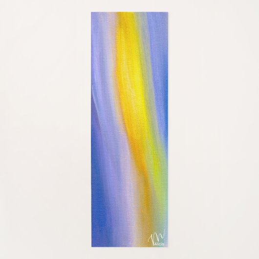 Tapis De Yoga Rayon Doré Moderne Abstrait (Devant)