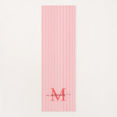 Tapis De Yoga Rays Rouges & Blancs Monogramme Nom (Devant)