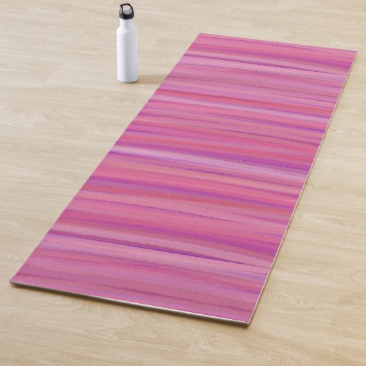 Tapis De Yoga Rayures Abstraites Flush Springtime (En situation)