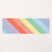 Tapis De Yoga Rayures diagonales Pastel Rainbow (Devant (Horizontal))