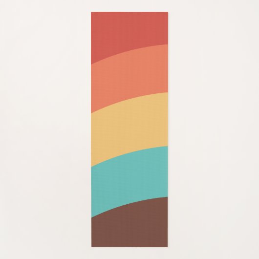 Tapis De Yoga Rayures Rétro Colorées  (Devant)
