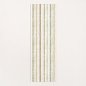 Tapis De Yoga Rayures vert brun crème (Devant)