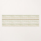 Tapis De Yoga Rayures vert brun crème (Devant (Horizontal))