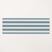 Tapis De Yoga Rayures verticales bleues et crème (Devant (Horizontal))