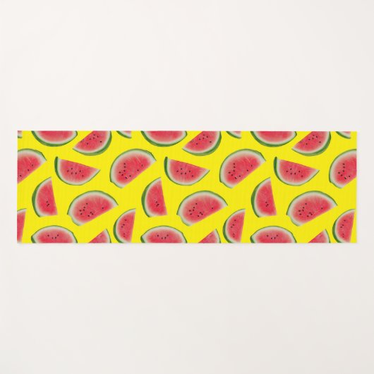 Tapis De Yoga Realistic Watermelon Slice Pattern Design (Devant (Horizontal))