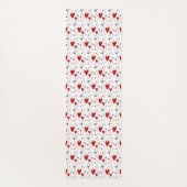 Tapis De Yoga Red and Black Hand Drawn Doodle Hearts (Dos)