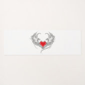 Tapis De Yoga Red Angel Coeur avec ailes (Dos (Horizontal))