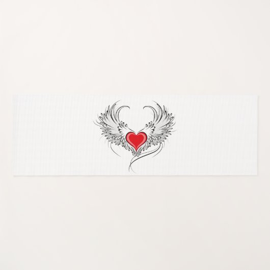 Tapis De Yoga Red Angel Coeur avec ailes (Devant (Horizontal))