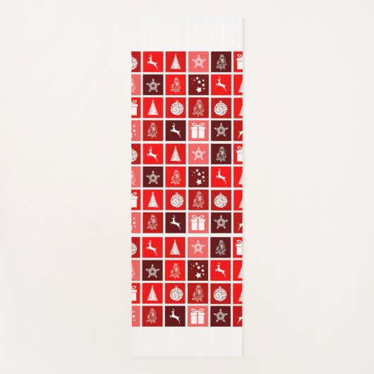 Tapis De Yoga Red Christmas Holiday Cute Tree Reinder (Devant)