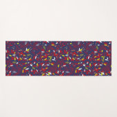 Tapis De Yoga Red Gold Botanical Autumn Leaves (Devant (Horizontal))