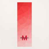 Tapis De Yoga Red gradient geometric mesh pattern Monogram (Devant)