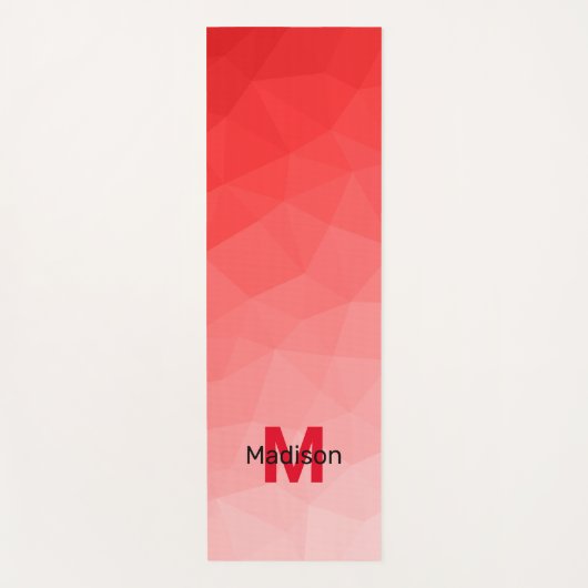 Tapis De Yoga Red gradient geometric mesh pattern Monogram (Devant)