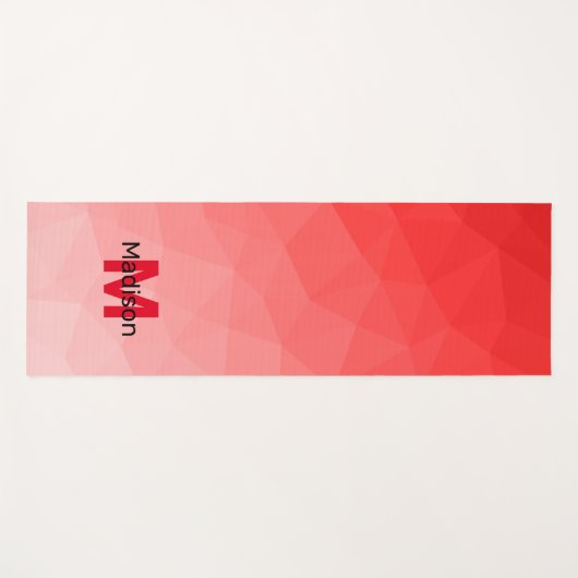 Tapis De Yoga Red gradient geometric mesh pattern Monogram (Devant (Horizontal))