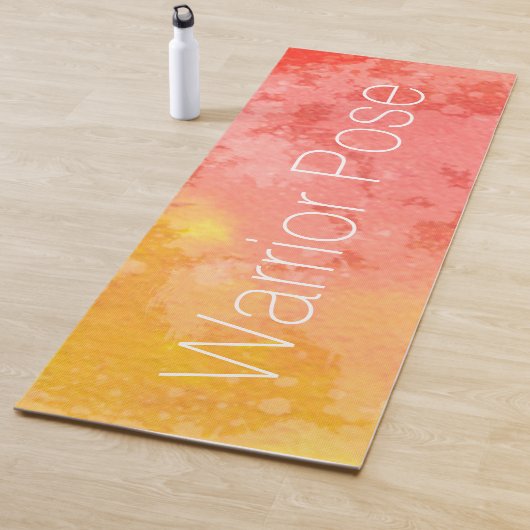 Tapis De Yoga Red Warrior Pose Mountain Pose Aquarelle Abstraite (En situation)