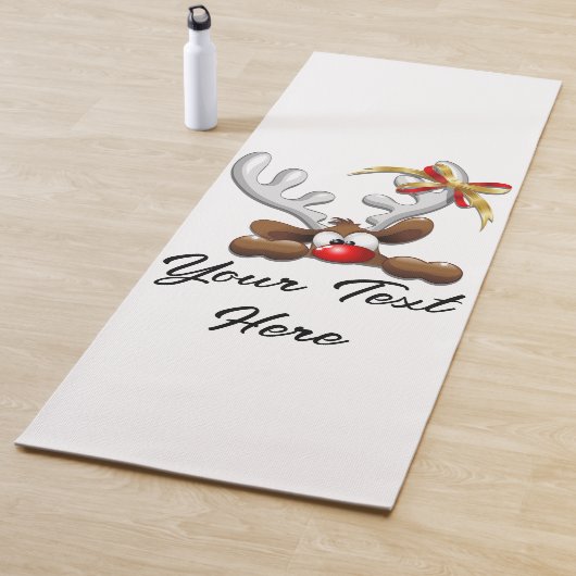 Tapis De Yoga Reindeer Puzzled drôle Caractère de Noël (En situation)