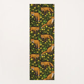 Tapis De Yoga Renards et papillons sur le noir (Devant)