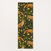 Tapis De Yoga Renards et papillons sur le noir (Dos)