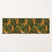 Tapis De Yoga Renards et papillons sur le noir (Devant (Horizontal))