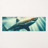 Tapis De Yoga Requin dans la mer bleue profonde & soleil (Devant (Horizontal))