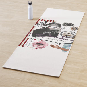 Tapis De Yoga Retro Grunge Coquette Aesthetic Photo Collage