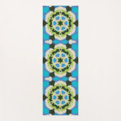 Tapis De Yoga Retro Mandala bleu vert blanc et noir (Devant)