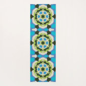 Tapis De Yoga Retro Mandala bleu vert blanc et noir (Dos)