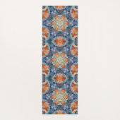 Tapis De Yoga Rétro Mandala Orange Bleu et Jaune (Dos)